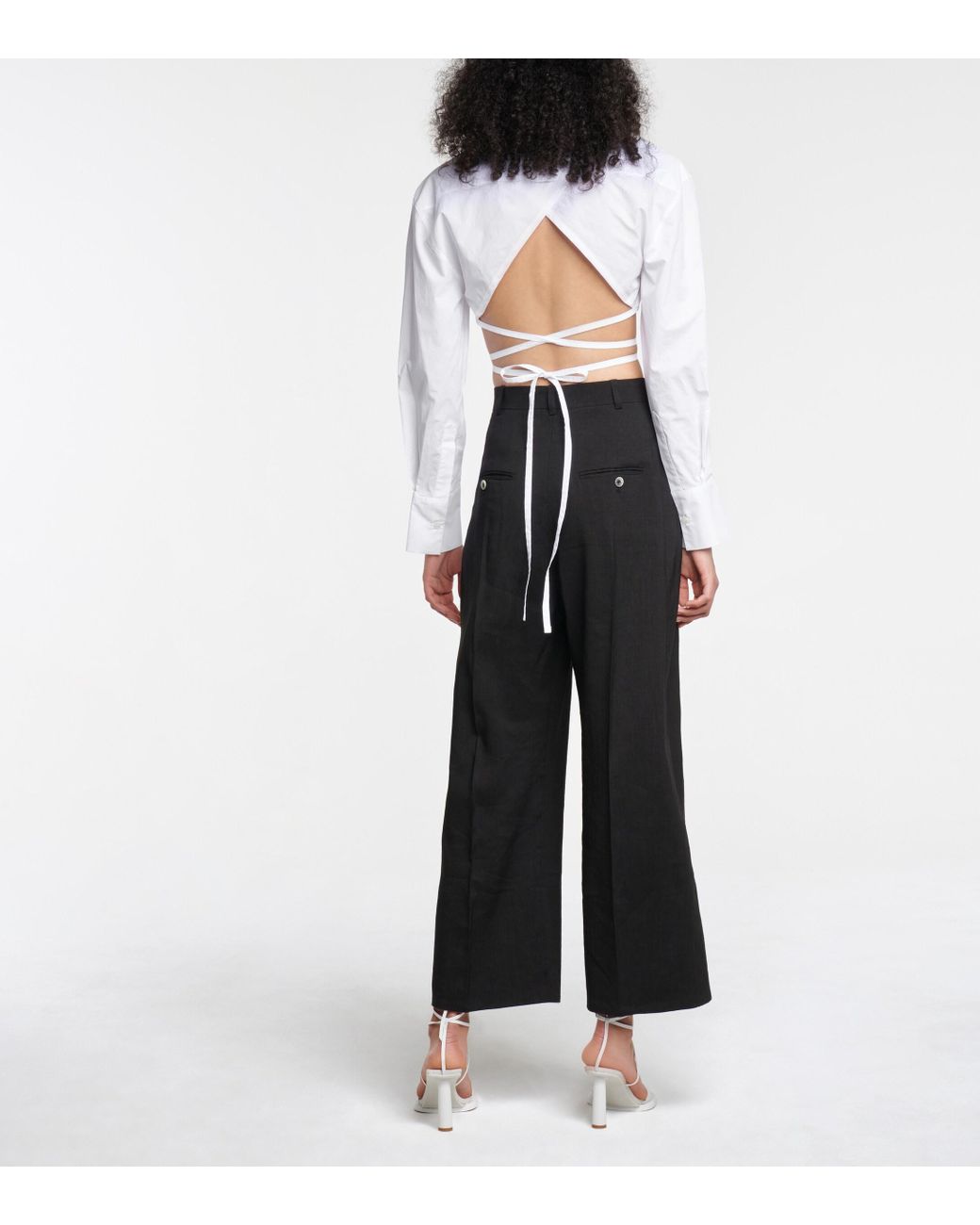 La Chemise Obra Cotton Poplin Crop Shirt