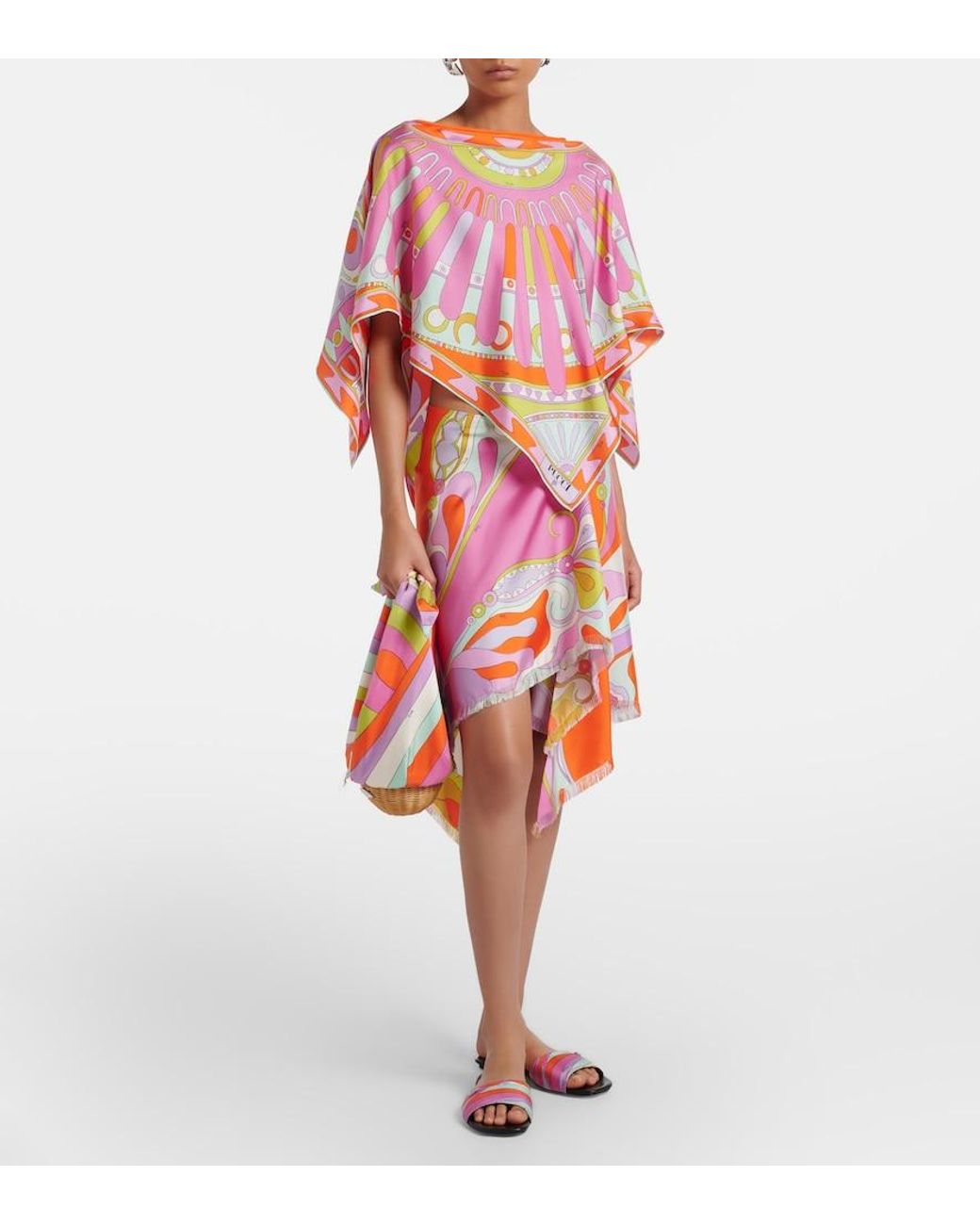 Emilio Pucci Pink Soleil Silk Twill Top