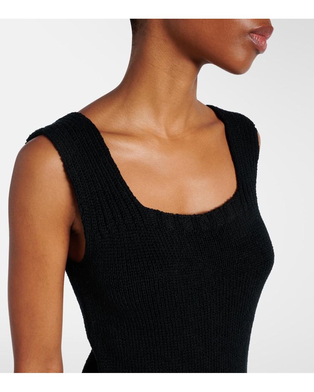 Khaite Black Wil Knitted Cotton Top