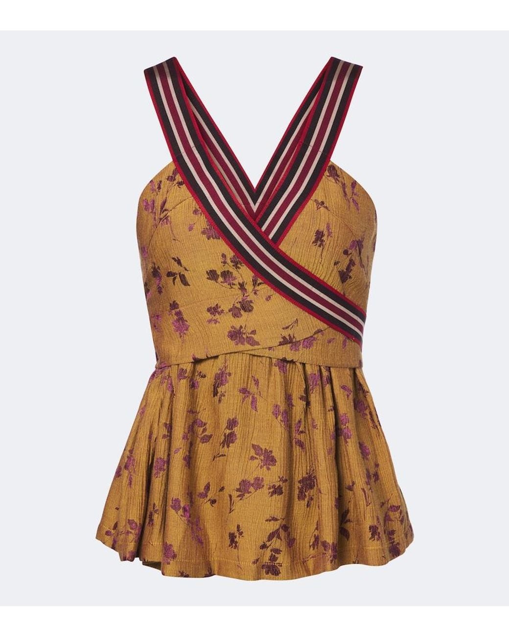 Dries Van Noten Brown Floral Top