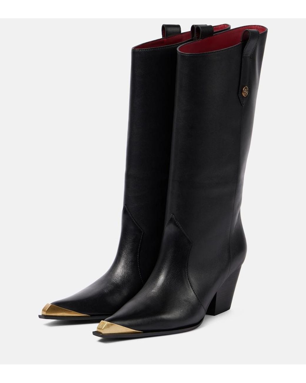 Etro Black Leather Cowboy Boots