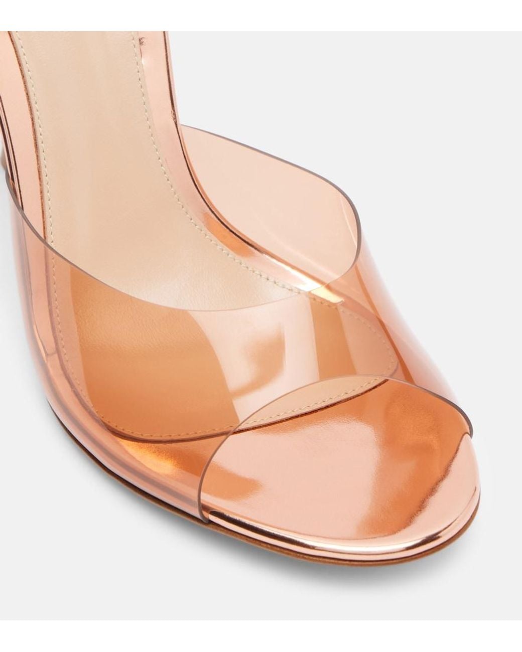 Gianvito Rossi Pink Sofia Leather-Trimmed Pvc Mules