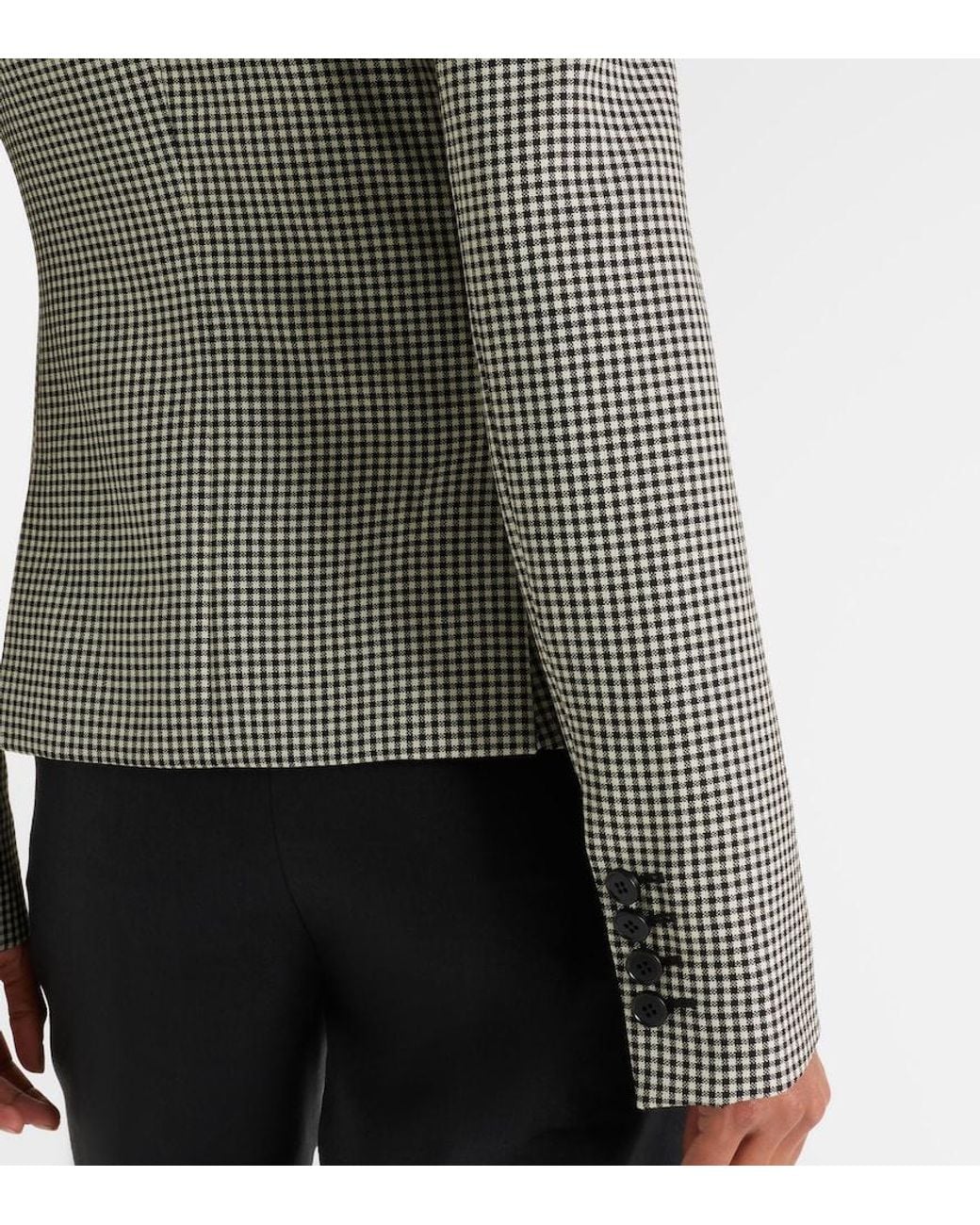 Blazer En Laine A Carreaux McQueen en coloris Gray