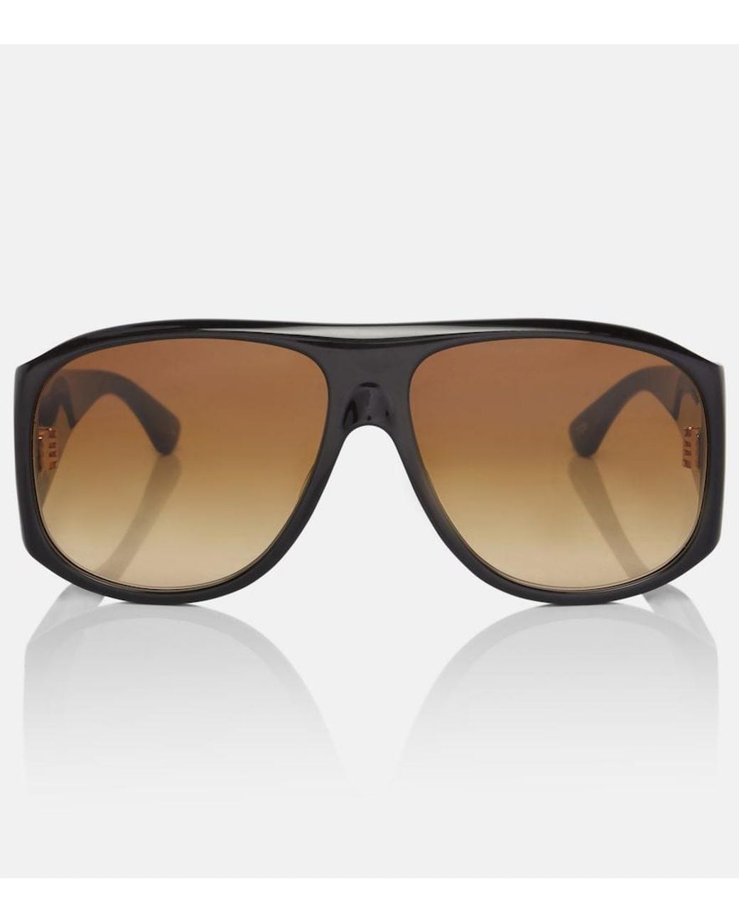 Chloé Brown Logo Oversized Sunglasses
