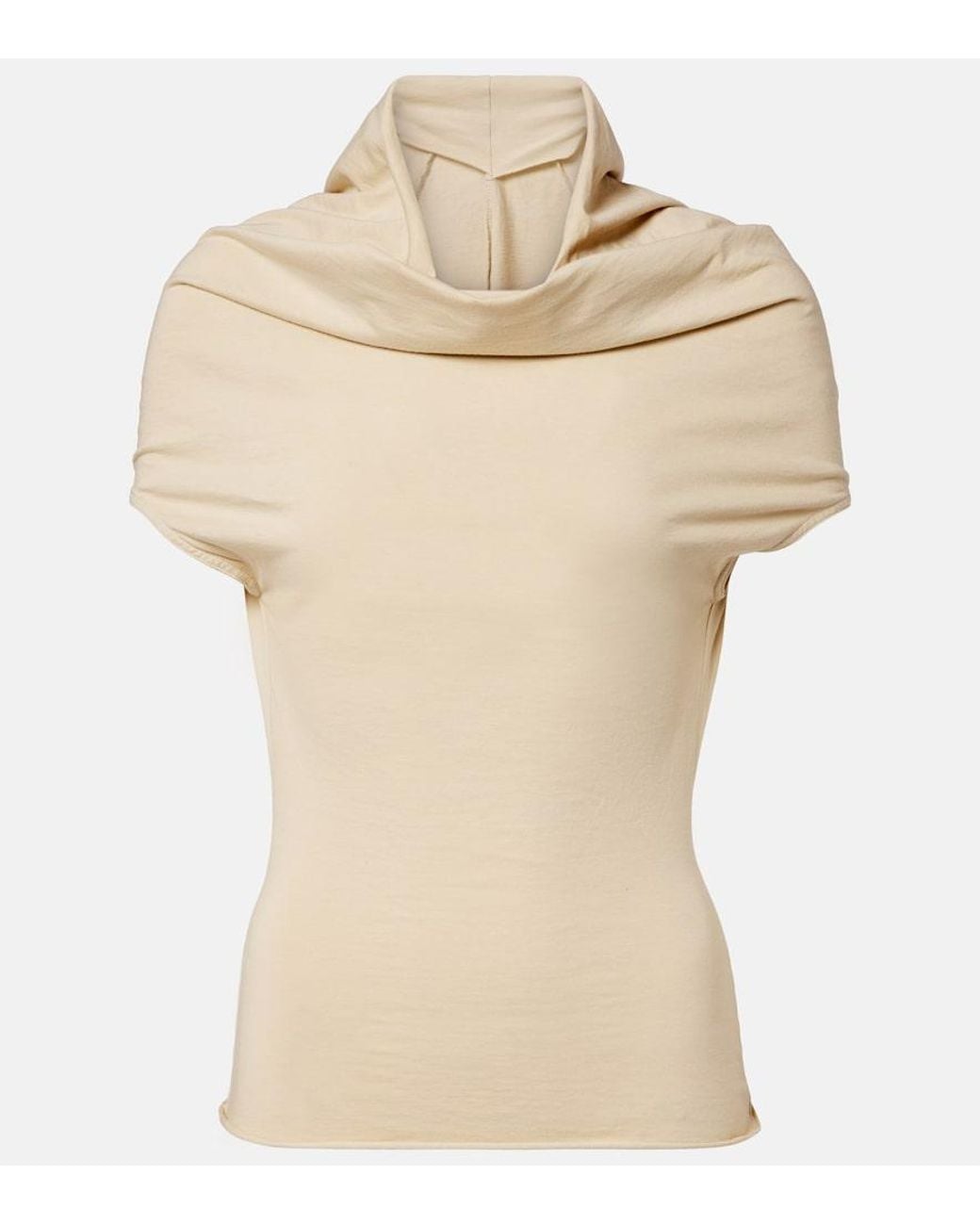 Rick Owens Natural Cotton Jersey Top