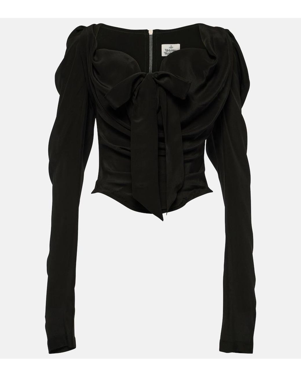 Vivienne Westwood Black Tie-Detail Silk Top
