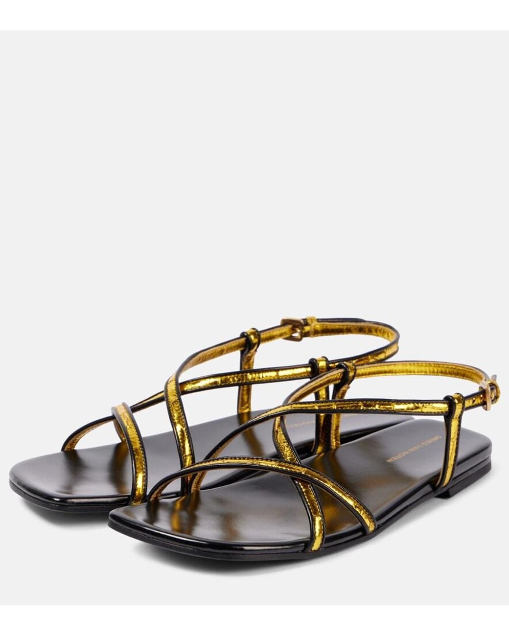 Dries Van Noten Metallic Leather Sandals