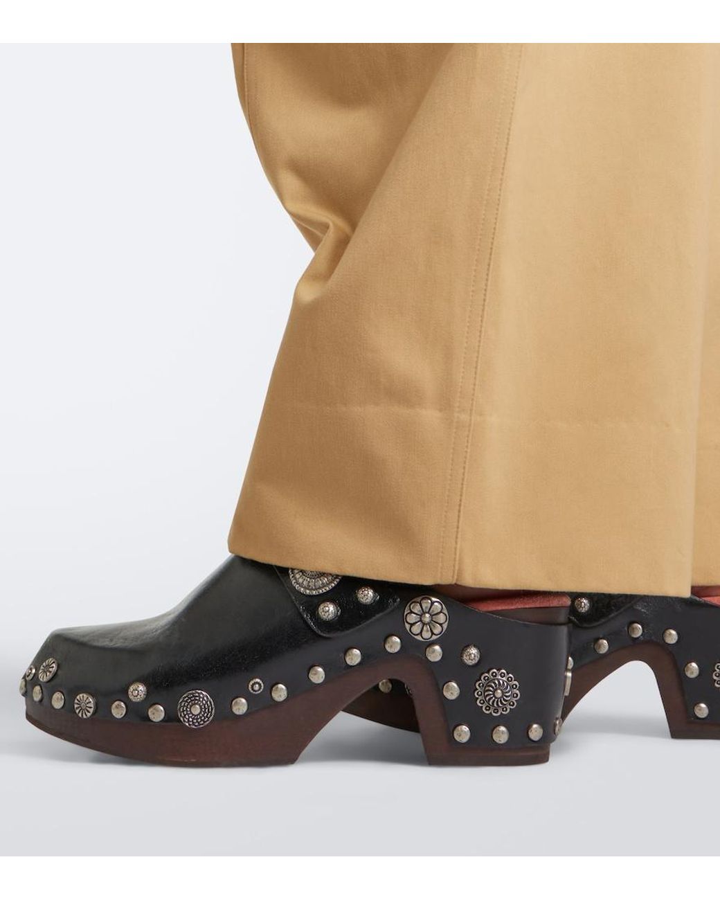 Chloé Black Talis Studded Leather Clogs