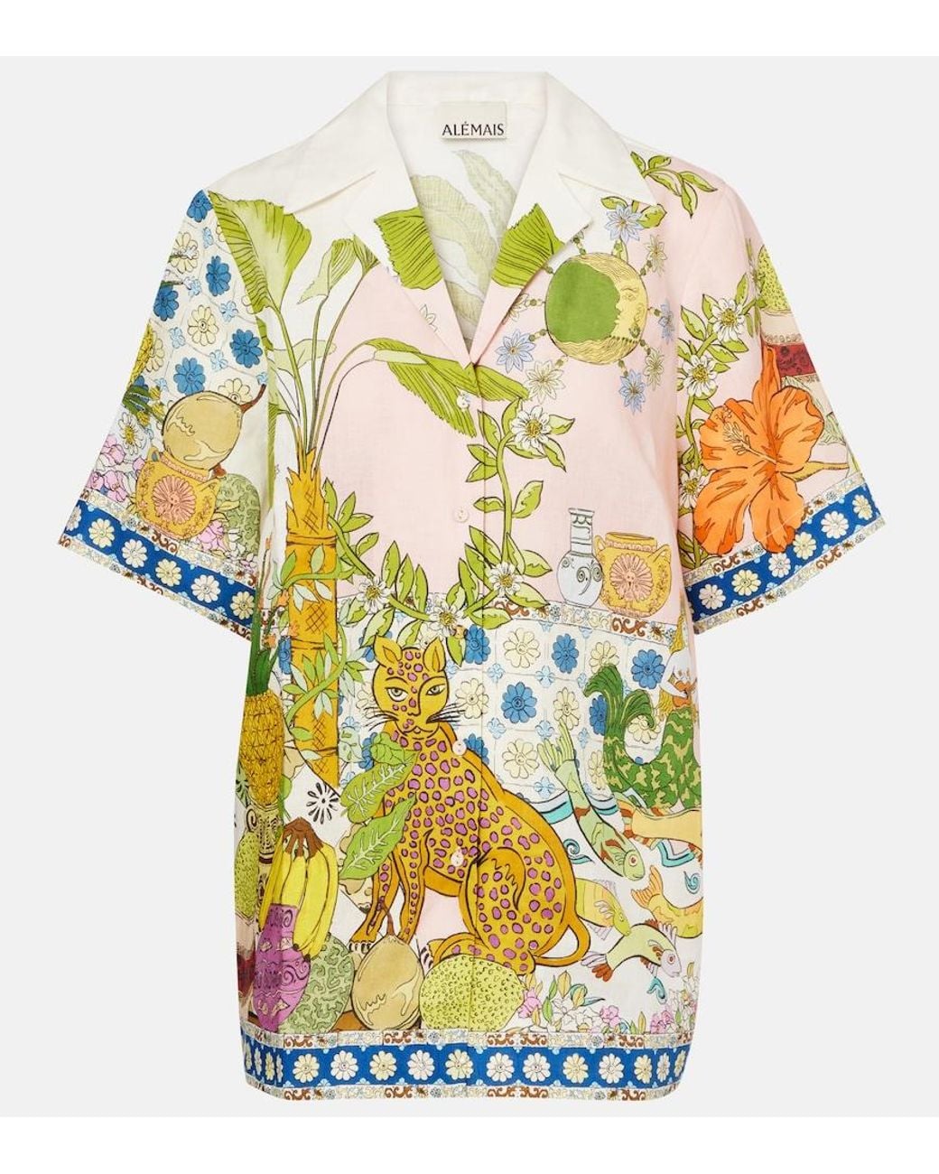 ALÉMAIS Metallic Hazel Printed Linen Shirt