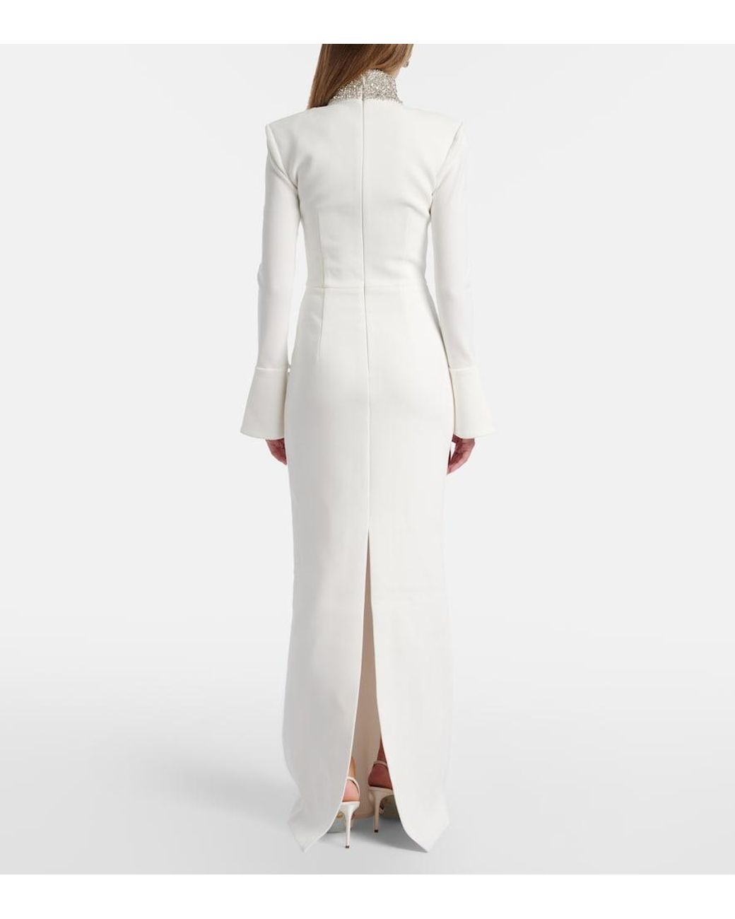 Rebecca Vallance White Bridal Melva Embellished Crepe Gown