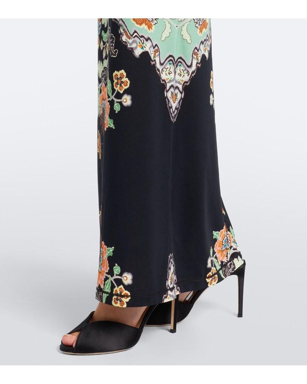 Roberto Cavalli Green Floral Maxi Dress