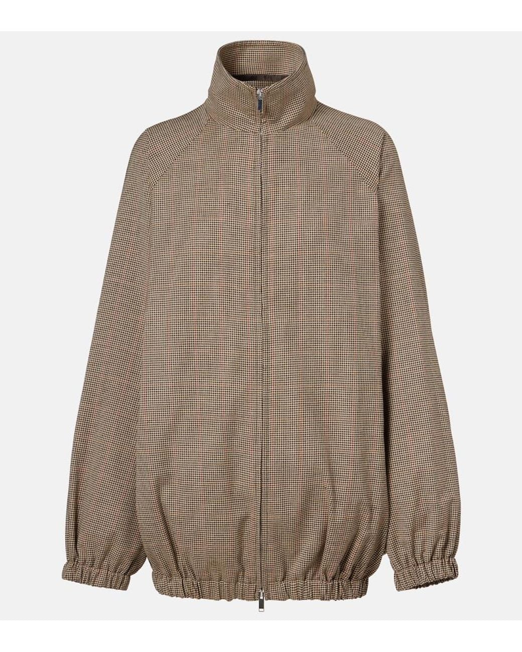 Frankie Shop Brown Baxter Houndstooth Blouson Jacket