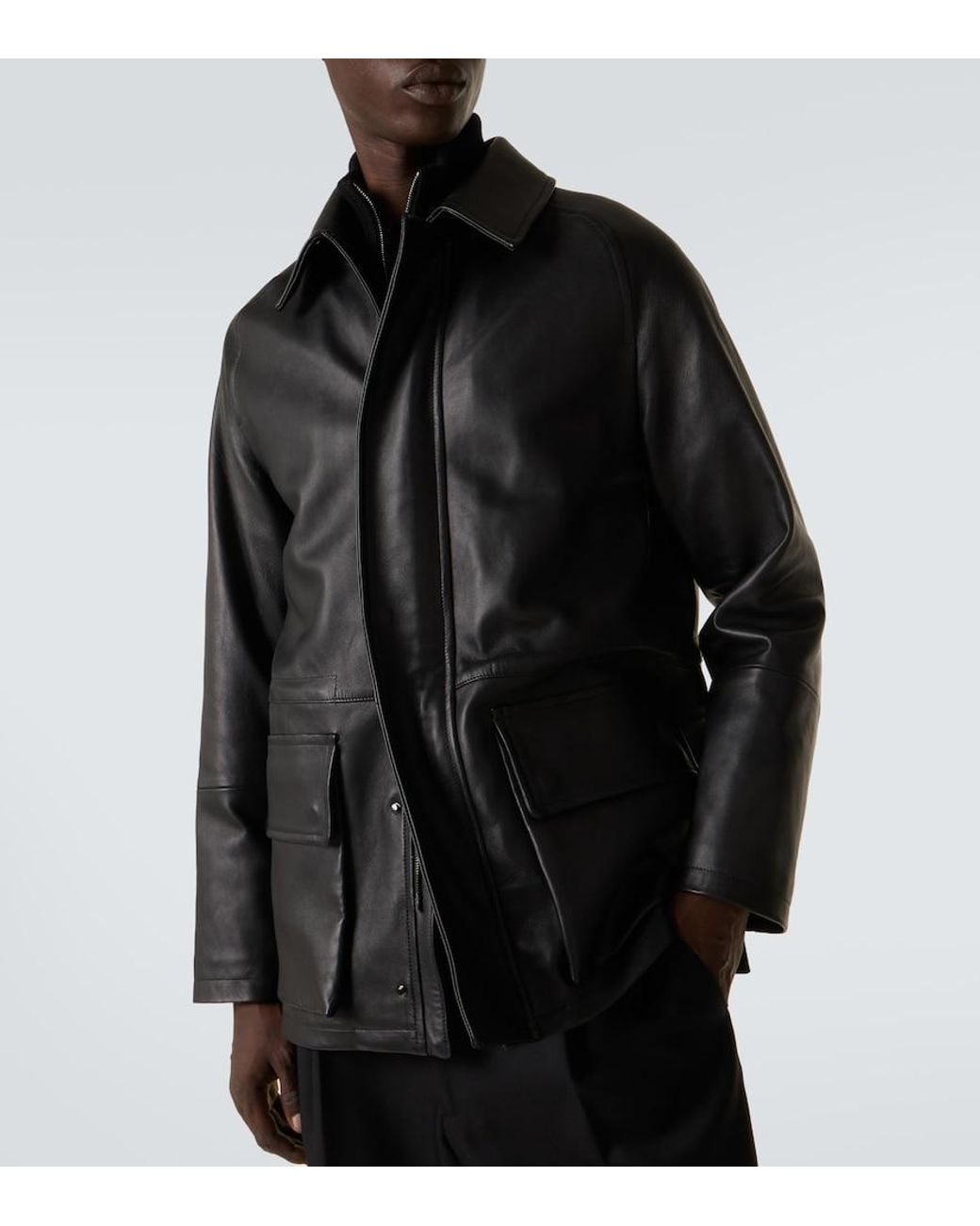 Saman Amel Lederjacke in Black für Herren