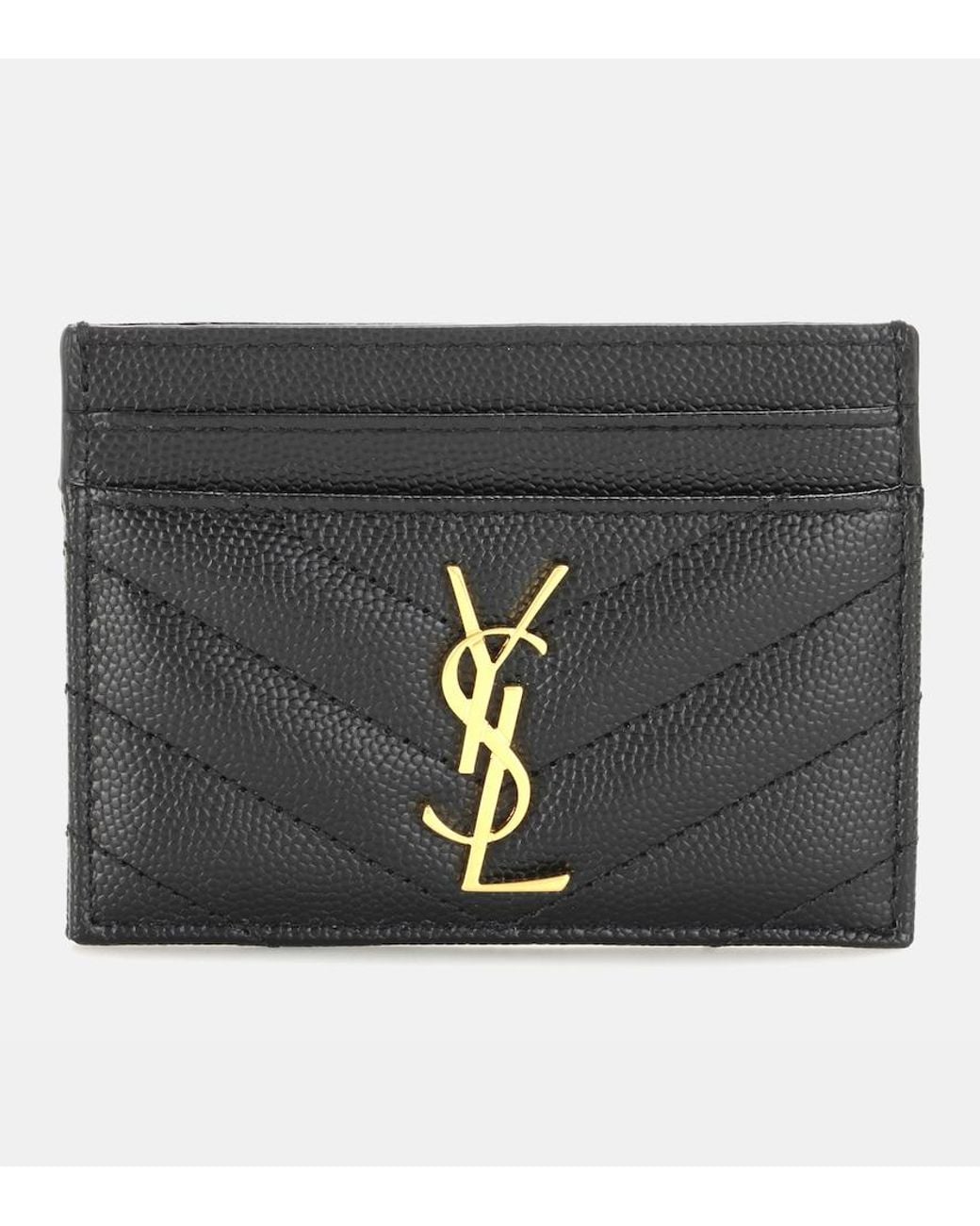 Saint Laurent Black Kartenetui Cassandre Aus Leder
