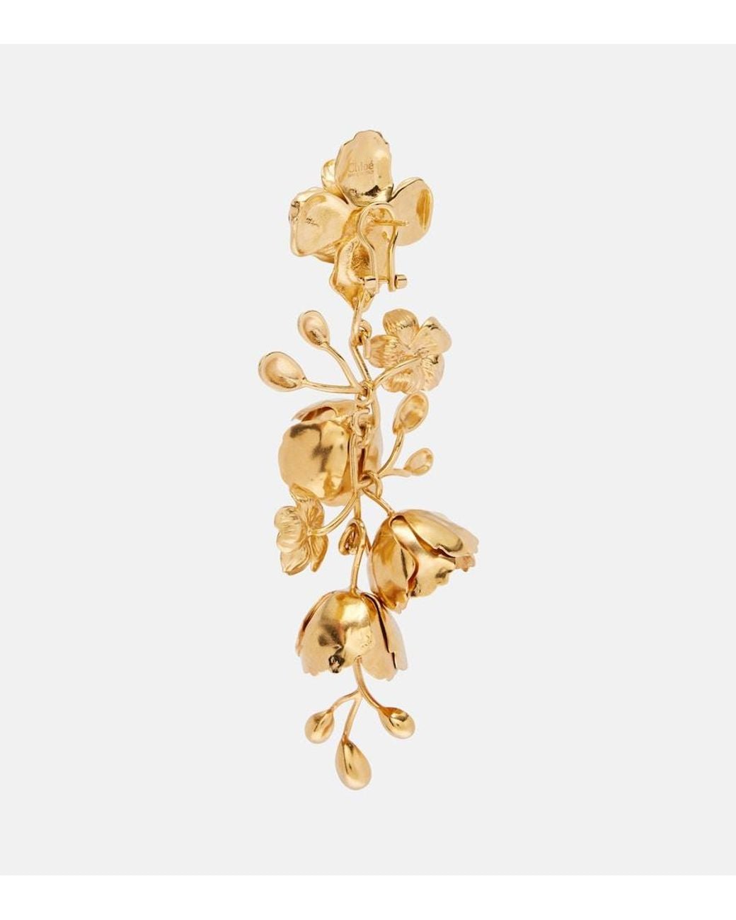 Chloé Metallic Bouquet Floral Drop Earrings