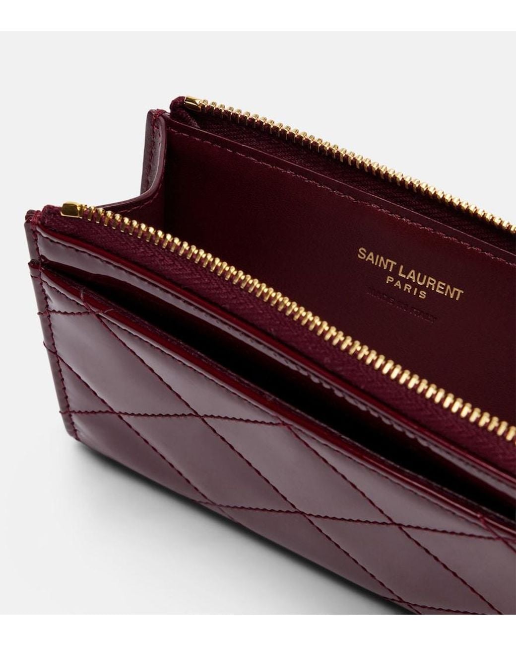 Saint Laurent Purple Paris Fragments Patent Leather Card Holder
