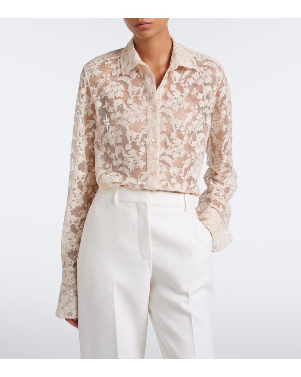 Camisa De Encaje Fendi de color White