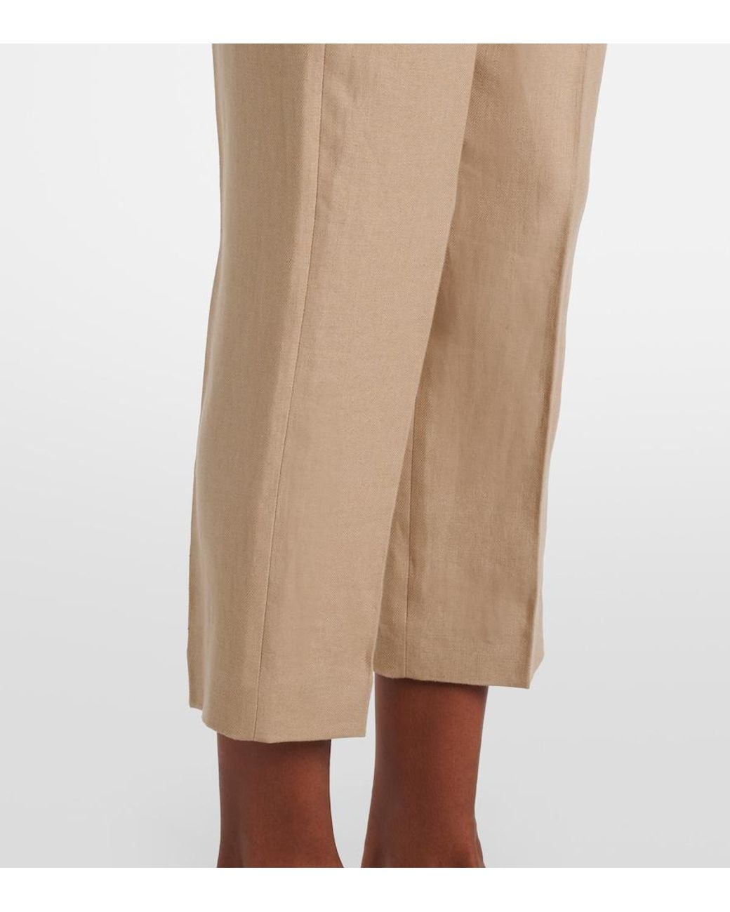 Loro Piana Natural Neo Derk Linen Crepe Straight Pants