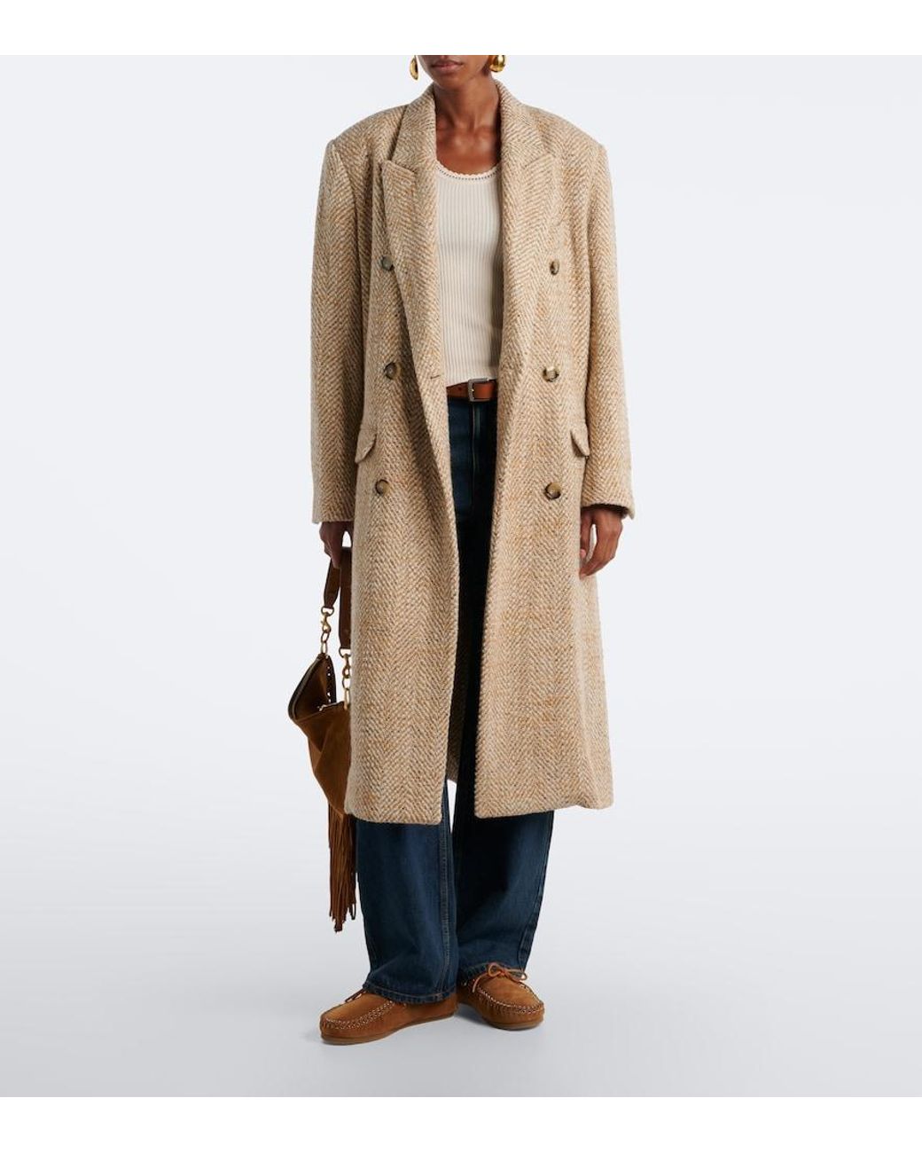 Isabel Marant Brown Fitza Shearling-Lined Suede Loafers