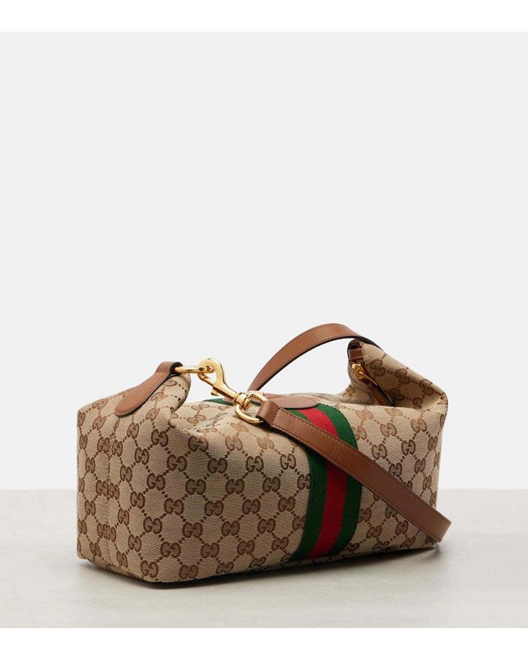 Gucci Brown Vanity Gg Canvas Medium Top-Handle Bag