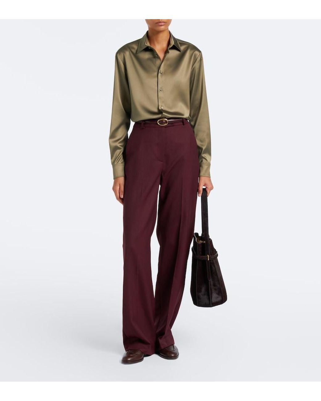 Ralph Lauren Green Adrien Satin Shirt