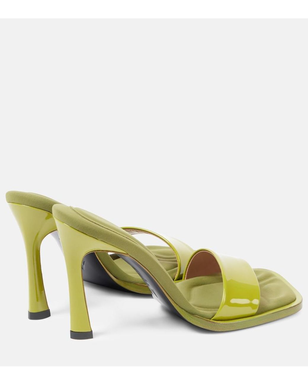 The Attico Green Mia 95 Patent Leather Mules