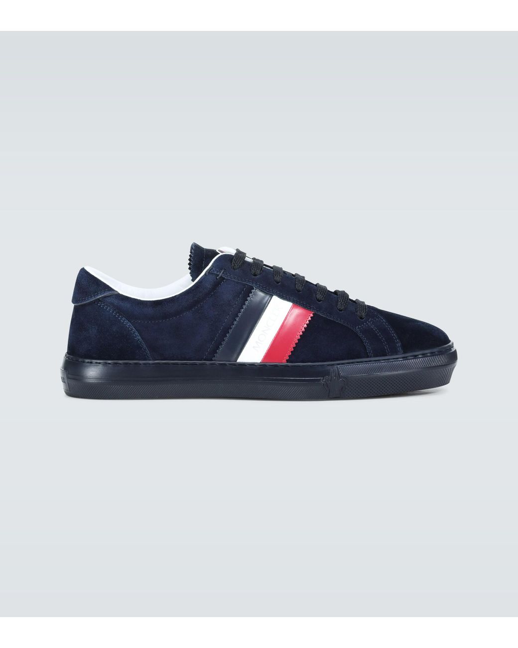 Moncler New Monaco Suede Sneakers in Blue for Men - Lyst