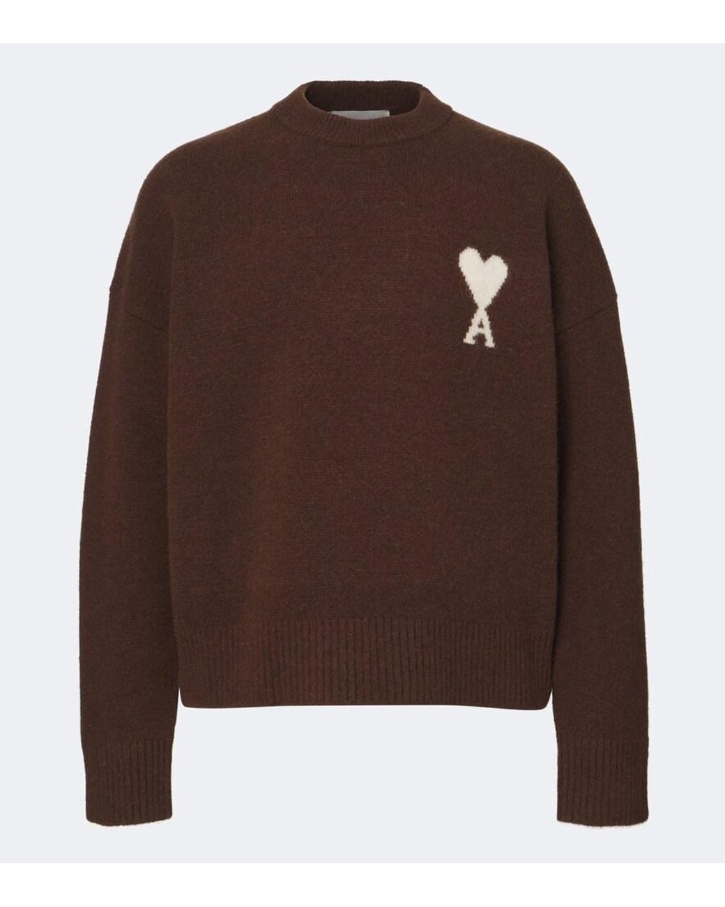 AMI Brown Ami De Coeur Alpaca And Wool-Blend Sweater for men