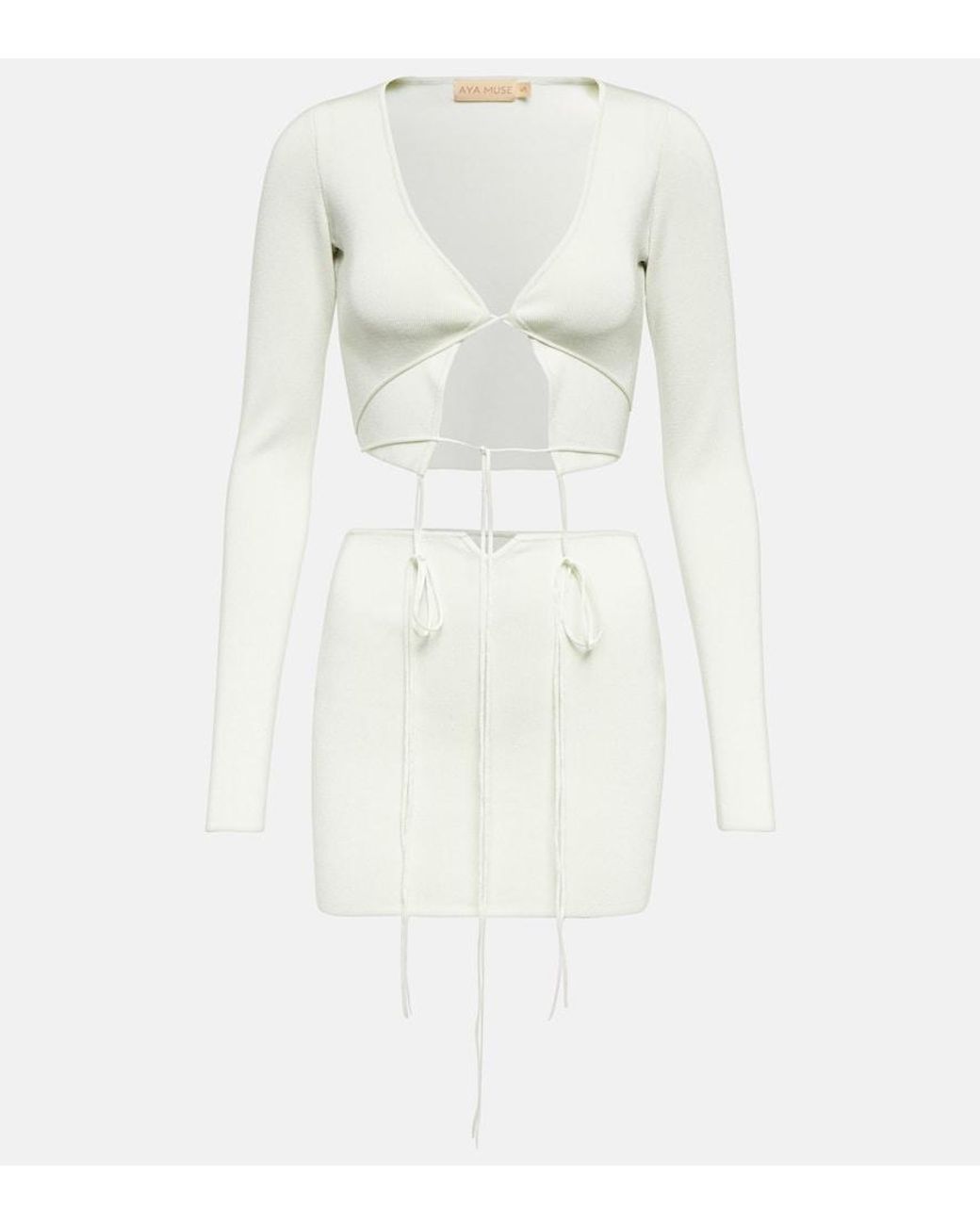AYA MUSE White Cibari Cutout Minidress