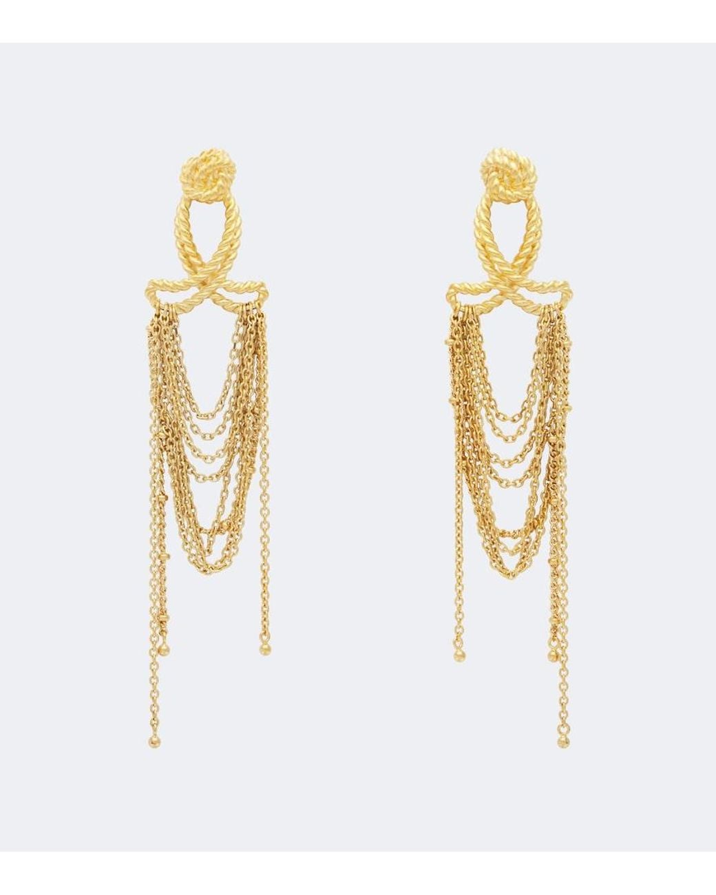 Chloé Metallic Chain-Detail Drop Earrings