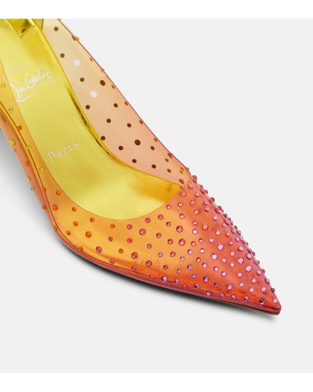 Christian Louboutin Yellow Miss Z Degrastrass 100 Heeled Courts