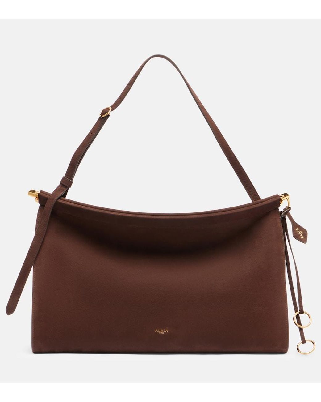 Alaïa Brown Le Click Large Leather Shoulder Bag