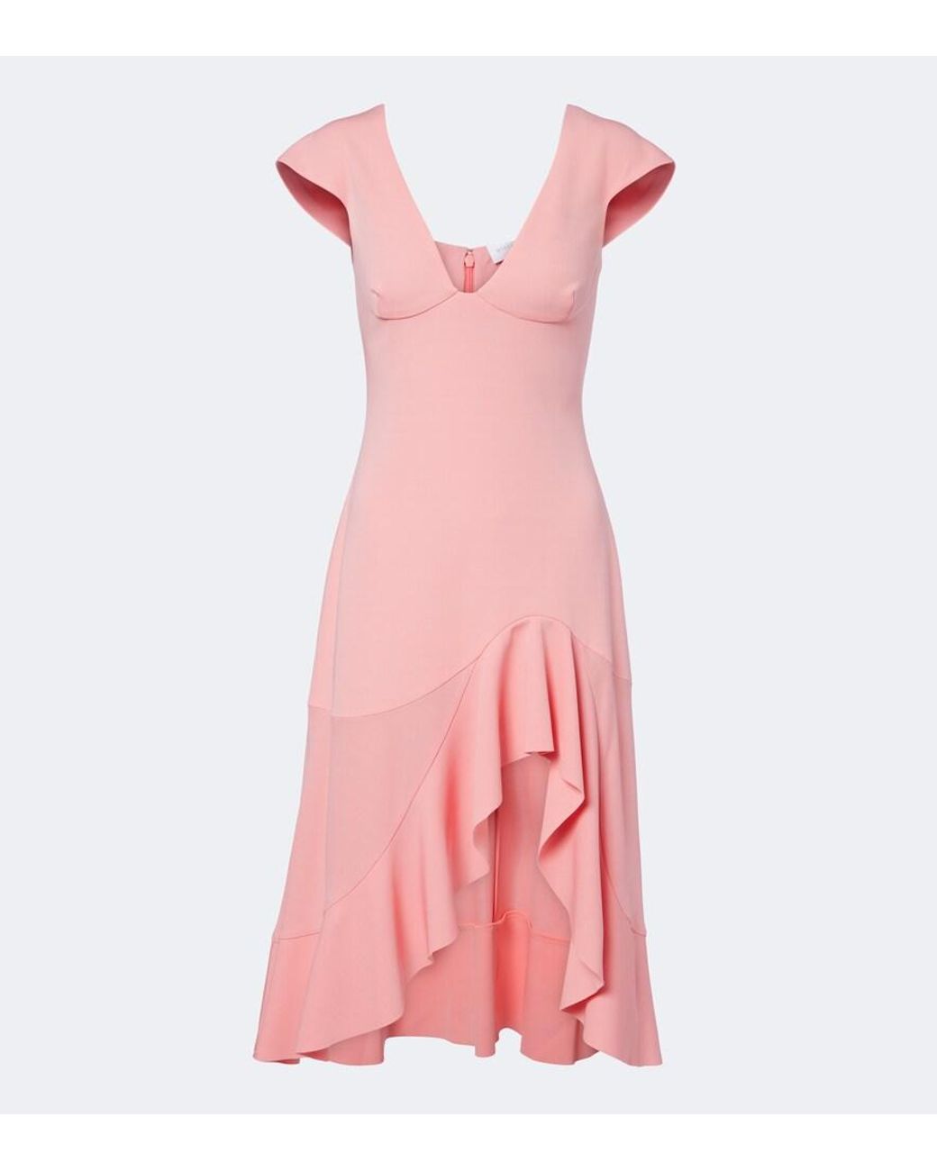 Stella McCartney Pink Frill Trim Midi Dress
