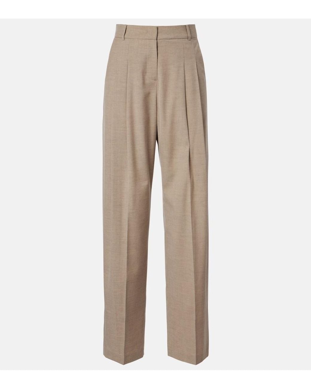 Frankie Shop Natural Gelso Wide-Leg Pants