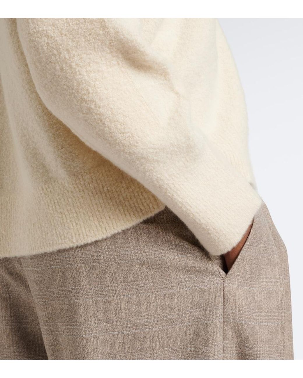 Bottega Veneta Natural Embellished Cashmere, Wool, And Silk Cardigan