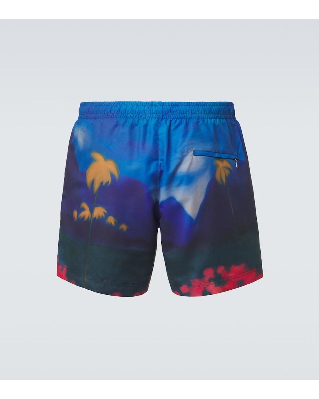 Commas Blue Printed Swim Trunks for men