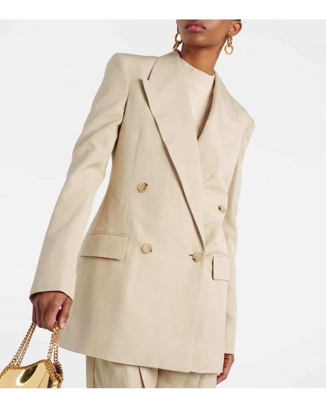 Stella McCartney Natural Double-Breasted Blazer