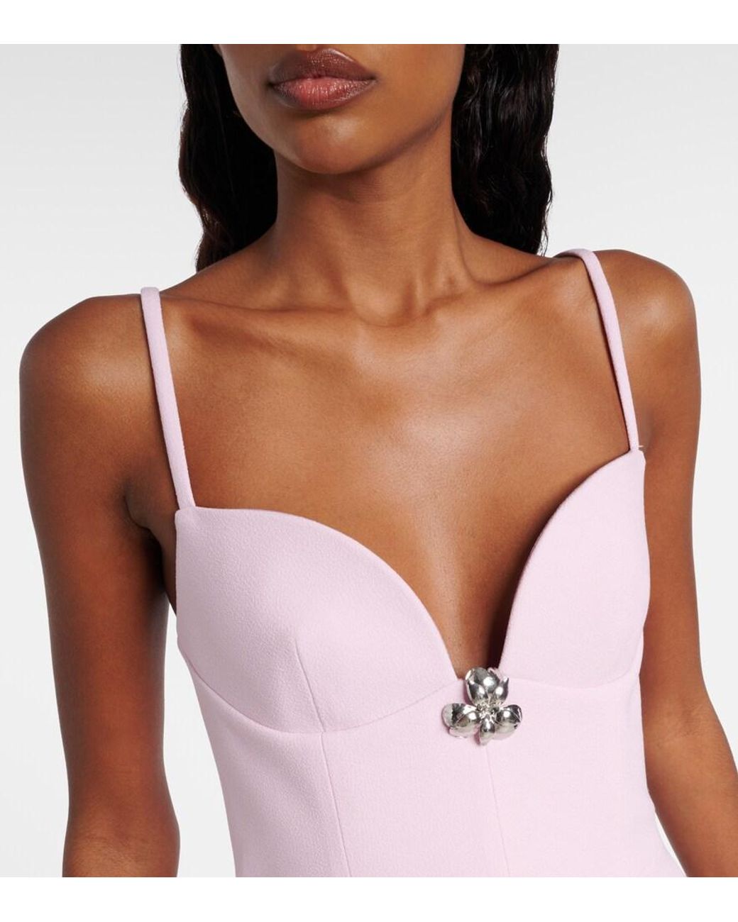 Blumarine Pink Embellished Crepe Minidress