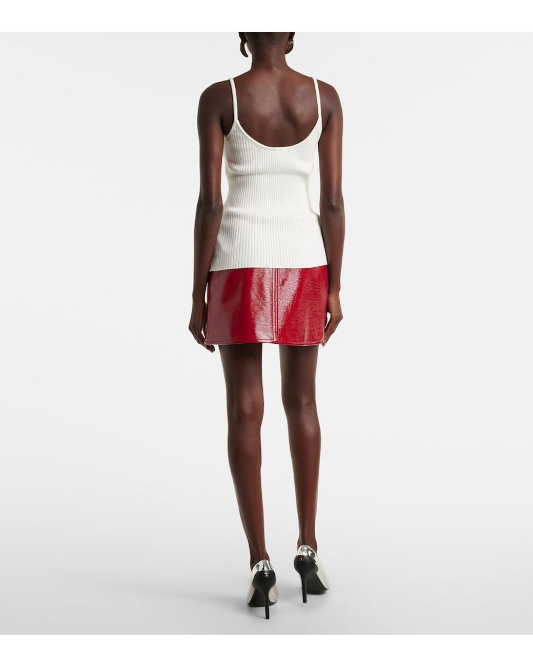 Courreges White Reedition Ribbed-Knit Top