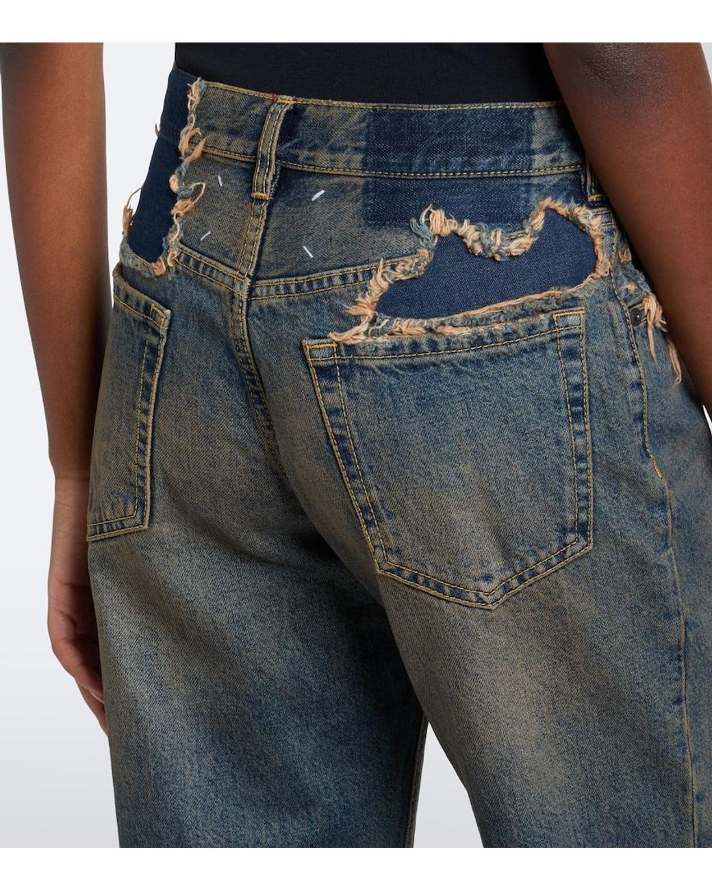 Maison Margiela Gray Distressed Denim Straight Jeans
