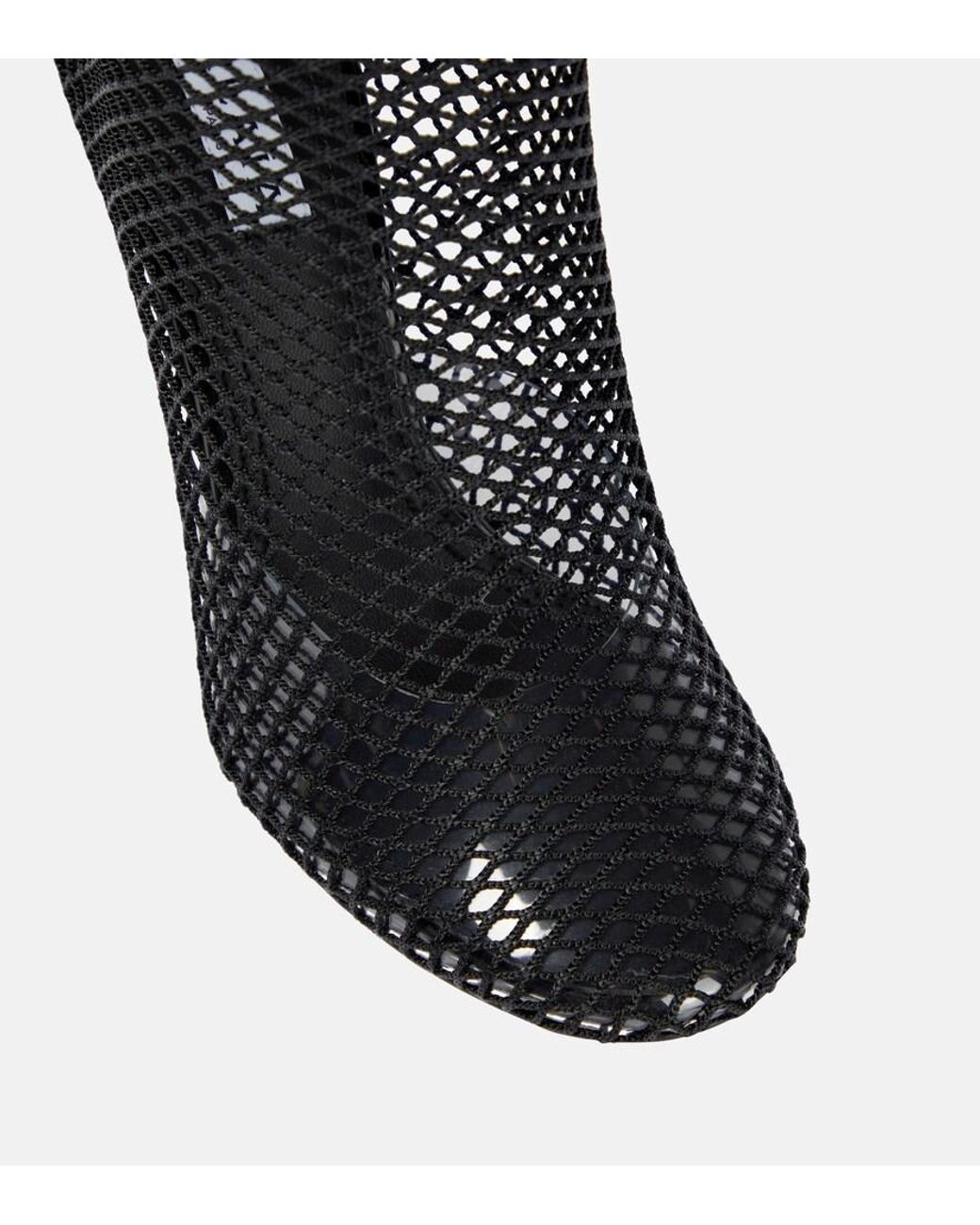 Alaïa Black La Cage Mesh And Pu Wedge Ankle Boots
