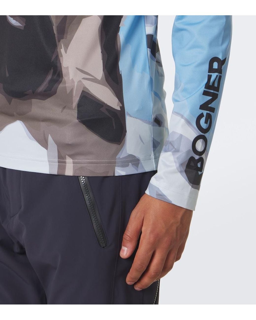 Bogner Blue Verti Printed Ski Top for men