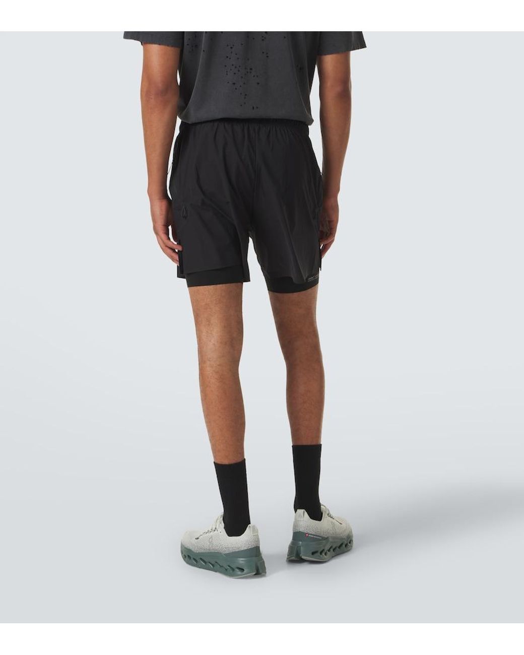 Satisfy Black Rippy Cordura 5' Running Shorts for men