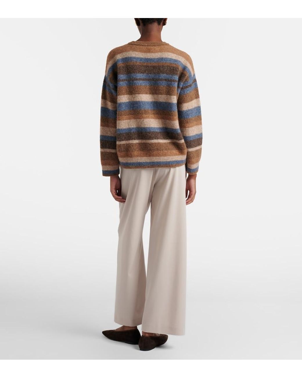Max Mara Natural Margenta Virgin Wool Straight Pants