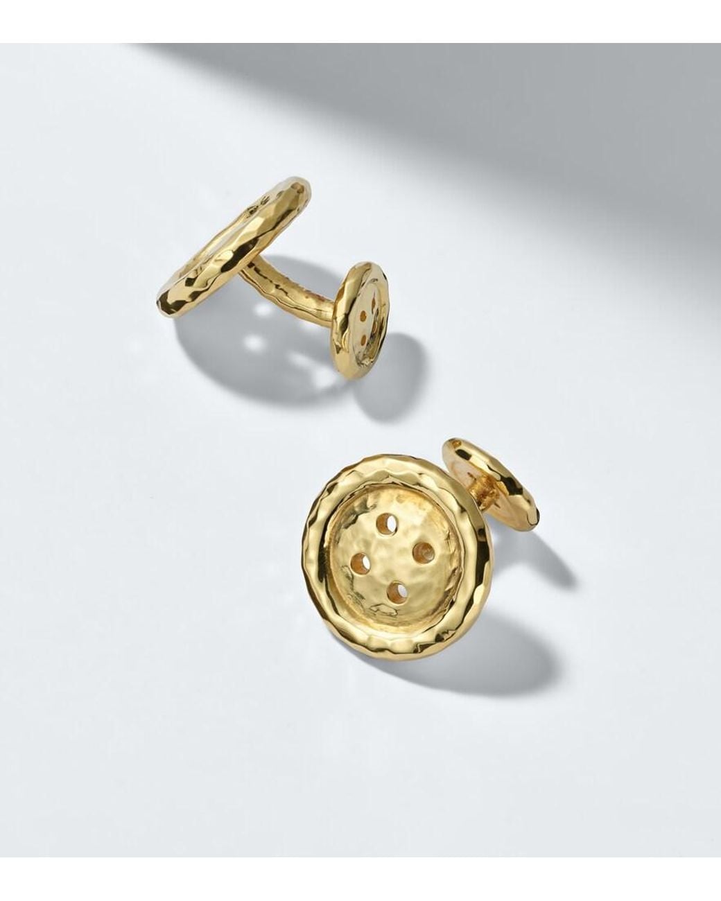 Octavia Elizabeth White Button 18Kt Cufflinks for men