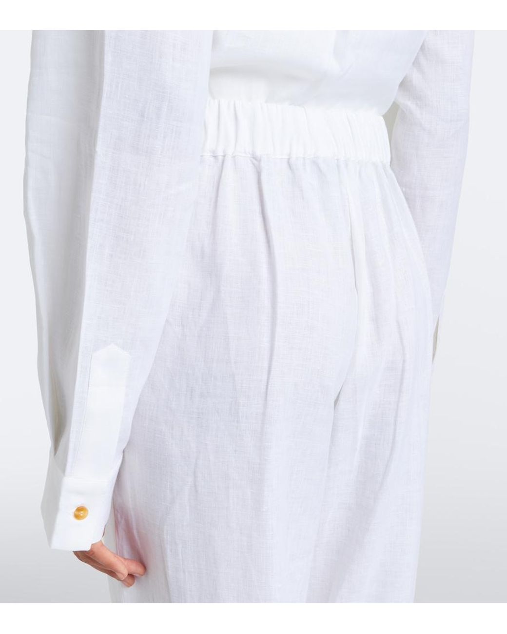 Asceno White London Linen Pajama Pants