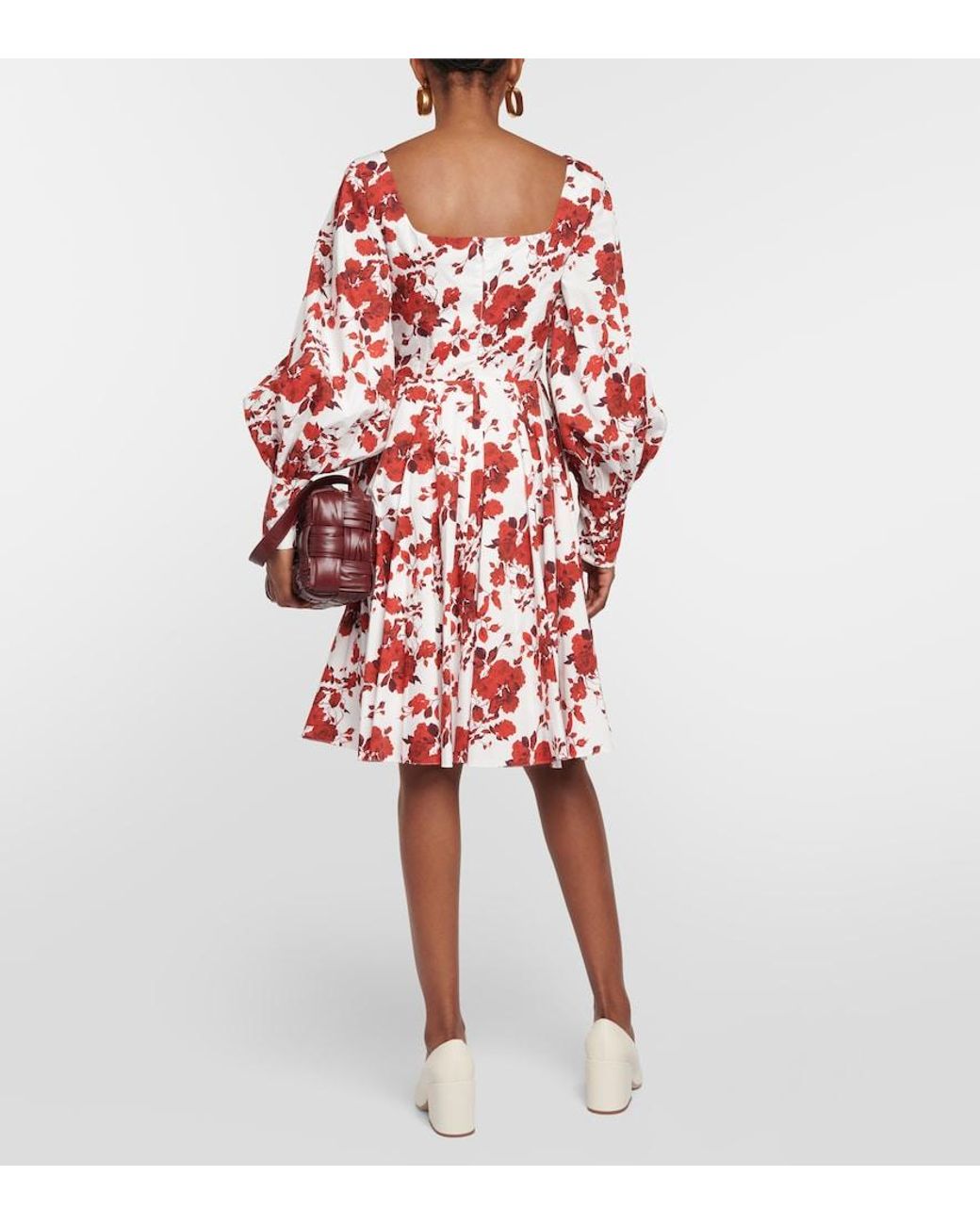 Emilia Wickstead Red Yasmina Floral Cotton Minidress
