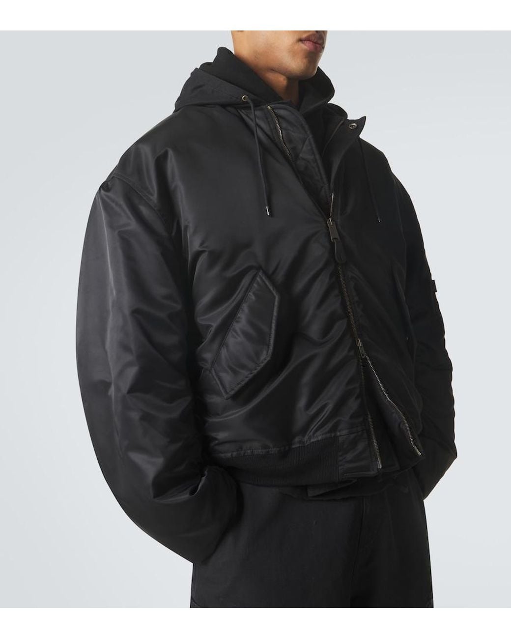 Balenciaga Black Hooded Jacket for men