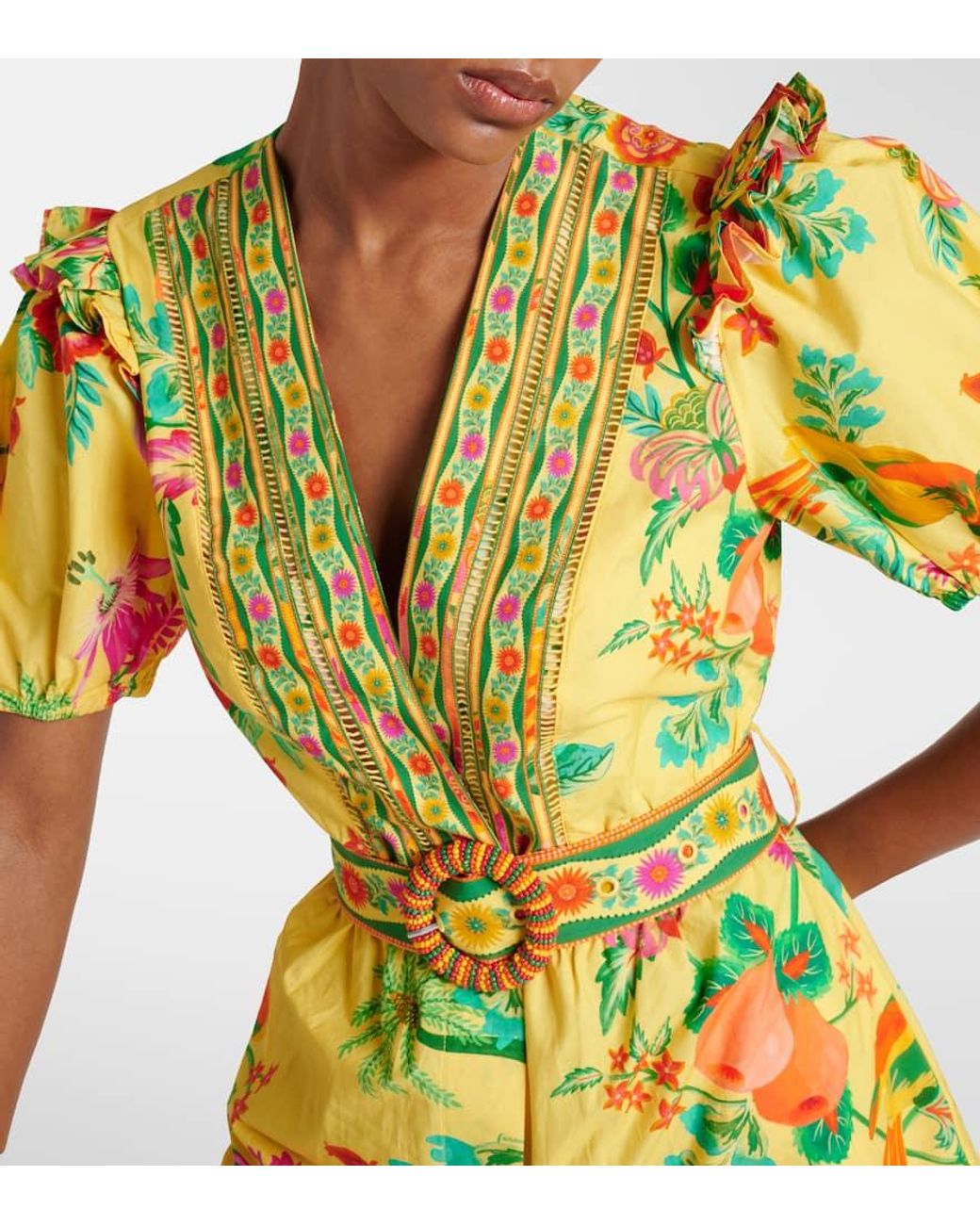 FARM Rio Delicate Fruit Garden Cotton Minidress in Yellow | Lyst