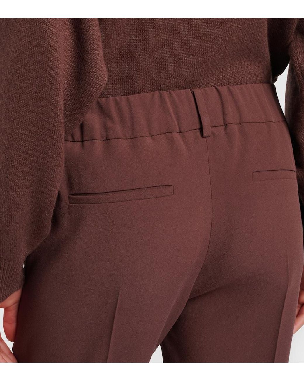 Brunello Cucinelli Purple Crepe Straight Pants